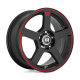 MOTEGI RACING MR116 Black with Red Stripe 18x8, +45, 5x114.3, Single Rim
