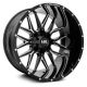 Hardrock AFFLICTION Gloss Black w Milled Spoke Accents 22x10, -19, 6x139.7, Single Rim
