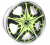 FOOSE KNIGHT Gloss Black w Green and Chrome Lip 19x8.5, +45, 5x112, Set of rim