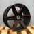  Strada Coda Gloss Black with Red Milled Spoke Edges 20x8.5 +35 5x112 72.6 Wheels Set of Rims